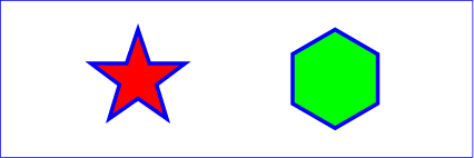 SVG polygon: звезда и прямоугольник